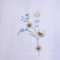 Fashion modern style 100 polyester voile granada chain yarn embroidery floral curtain fabric wholesale